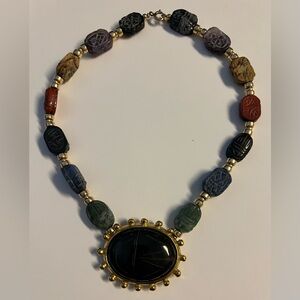 Carlton Ridge for Sutton Hoo Multicolor Scarab Necklace